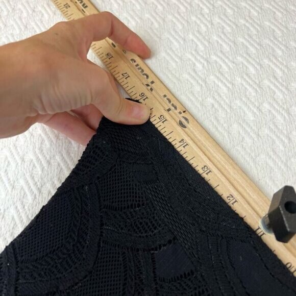 Nightcap Victorian Skirt Pencil Stretch Lace Black Slit lined 2 Free People Goth - Picture 7 of 13